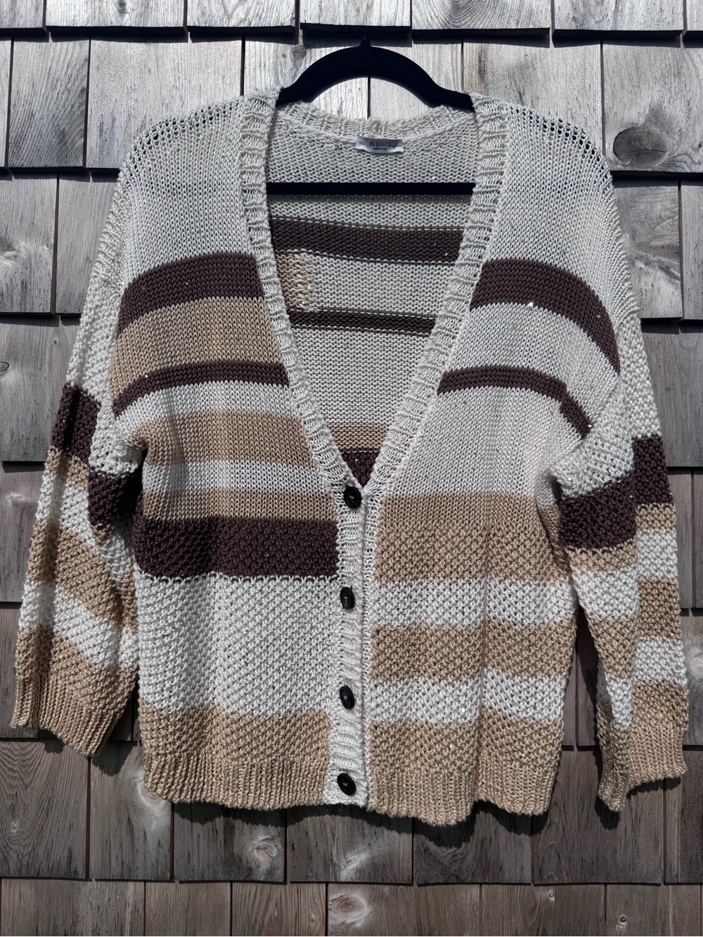 NWOT Peserico Cotton Sequin Knit Cardigan